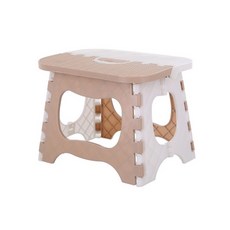 미뉴강베리 휴대용 접이식 보조 스툴 대형, 베이지, 1개