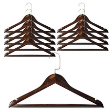 Market Plan 胡桃木原木衣架, 單一顏色, 10個