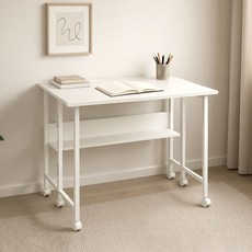 가구느낌 간이 철제 나폴딩책상, 화이트