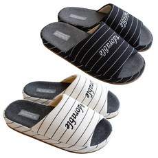 Labellaco 保暖室內拖鞋 2件組, 奶油色(女用),黑色(男用)