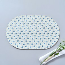 모던하우스 L 봄꽃이 살랑 타원 방수 식탁 매트, 1개