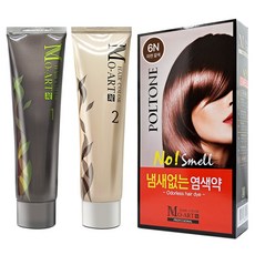 MOART 染髮劑 1劑 + 2劑組合, 6N 自然棕色, 1個