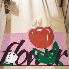 DM 粉色花朵除塵地墊, 混色, 1個