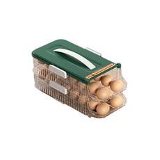Block Mart 手提滾動式單排雙層雞蛋盒, 綠色, 1個