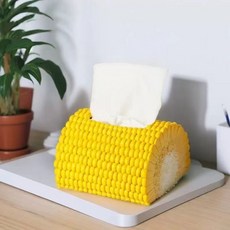 Makuwaku 可愛玉米立體面紙盒 室內裝飾品 MHJ071, 黃色, 1個