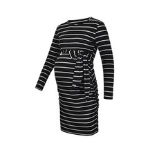 條紋綁帶孕婦裝