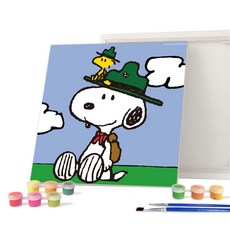 眼睛愛繪畫花生 DIY 繪畫 20 x 20 厘米, 露營史努比, 1個