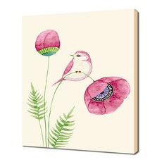 ECO SOLE 自助繪畫 粉紅色花鳥圖 21色插畫名畫繪製 DIY 30 x 40 cm, 混合色, 1個