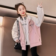 ORANGEDAMOM 兒童hh撞色愛心連帽拉鍊外套