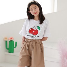 제이키드주니어 아동용 통기성 체리프릴 반팔 티셔츠