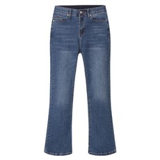 Lemon Soul 女款抽皺鬆緊腰彈力靴型短版牛仔褲