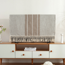 Misoroun 室內裝潢電視螢幕流蘇防塵罩, 款式1 棕色