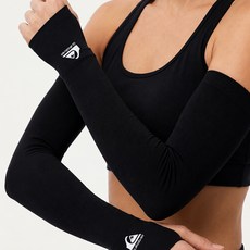 QUIKSILVER UV 防紫外線 無縫 AQUA 涼感袖套 手背型 左右一組, 黑色, 1套