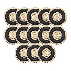 東大門鈕扣王 88組合鈕扣 25mm, 金色黑色, 13個