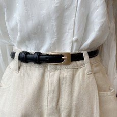 피어니스트 여성용 스퀘어 버클 슬림 벨트