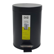 EKO 베이직 무소음 페달 휴지통, 올 블랙 무광, 1개