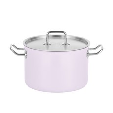 EDELKOCHEN New Profi電磁爐適用雙耳3層304不鏽鋼湯鍋 300PROLAD241, 淺紫色, 24cm