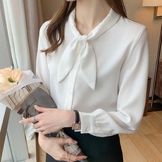 MarketA 女款 Elin 領帶長袖襯衫