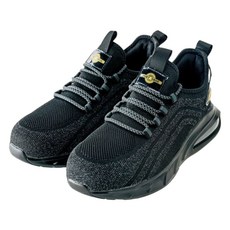 TEC ONE 超輕量反光鞋面鋼頭鞋 高彈氣墊大底, 28cm, 黑色