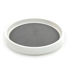 해강코퍼레이션 다용도 주방 양념통 회전 트레이 정리대, 화이트 + 그레이, 1개