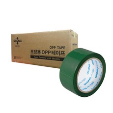 OKONG 彩盒膠帶 48mm x 38m, 50個, 綠色