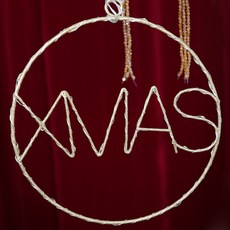 聖誕節金色燈環樹掛飾, 混合色, 1個