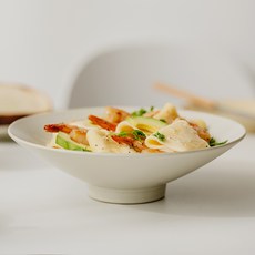 nEOFLam FIKA 韓國製 FIKA 陶瓷義大利麵碗, 石白色, 1個