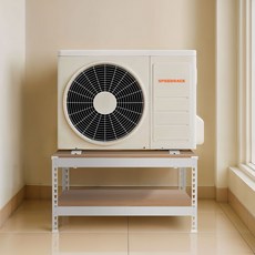 스피드랙 에어컨 실외기 베란다 정리 받침 선반, 화이트, 2단