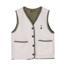 WHO.A.U 小熊刺繡雙面毛絨背心 WHVWBT02F