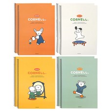 Pinkfoot Ccomang Cornell線圈筆記本 4款 各2入, 橘色+灰色+黃色+藍色, 1組
