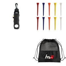 NAYASTYLE 高爾夫球 + 球袋 + 一般塑膠球釘 10入 套組, GFYP-136-4+167-3PU