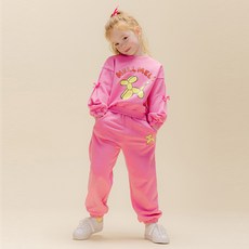 ILoveJ 女童 M 袖口蝴蝶結棉質大學T上下套裝