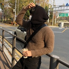 針織連帽圍脖DIY套組, 黑色, 1盒