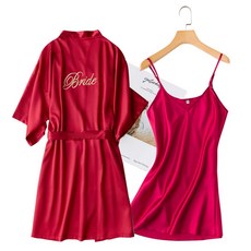 時尚絲質婚禮浴袍 + 裙子組 XXL, TYPE01, 1套
