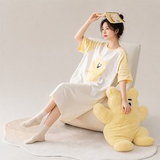I CAN SIMPLE 孕婦空氣棉舒適連身睡裙 A款
