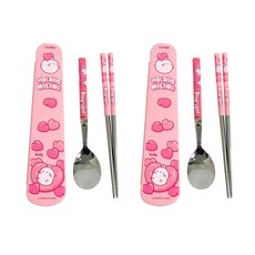 LILFANT 湯匙筷子收納盒組, 餐具盒 2入+湯匙 2入+筷子 2雙, 混色