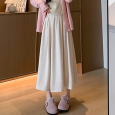 엘쏘 포켓 하이웨스트 슬림 플릿츠 롱 스커트