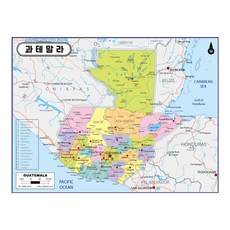 Map.Come 危地馬拉行政地圖塗層 110 x 78cm, 1個