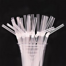 透明彎頭吸管 散裝 7 x 250 mm, 1包, 500支
