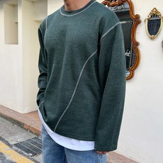 meosidda 男士圓領縫線寬鬆針織衫