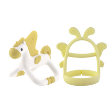 아가프라 나비손목 치발기 + 유니콘 치발기 + 눈사람 케이스, 옐로우