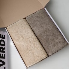 까사베르데 프리미엄 호텔 타월 150g x 2종 x 5p 30수 코마사 + 선물박스 세트, 애쉬브라운, 베이지(타월), 화이트 + 블랙(선물박스), 1세트