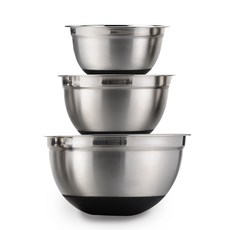 不鏽鋼廚房攪拌碗 3種組, 單色