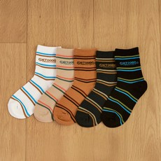 OUTDOOR PRODUCTS 兒童俏皮條紋中筒襪5雙組