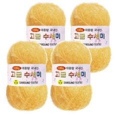 Yarna 100g 大容量高級菜瓜布編織線 4入 + A款印刷圖案 8種組合, 158 深奶油, 1套