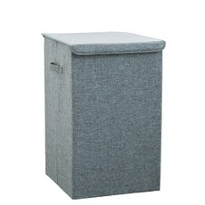 Laontoyou 亞麻大容量整理箱 M, 05 灰色, 1個