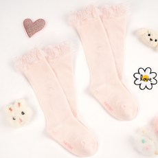 Kids FUTURE 兒童羅紋百合花邊及膝襪 2雙入