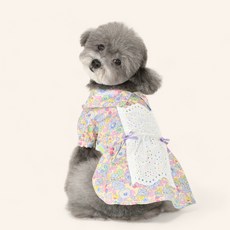 올치 강아지 하이디 플라워 원피스 OP6697, 옐로우, 1개