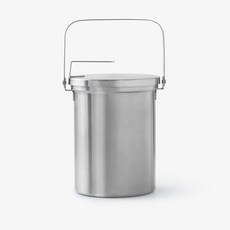 [JAJU/Jaju]不銹鋼帶蓋食物垃圾箱_2L和3L組合, 銀色, 1個