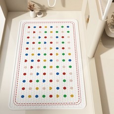 Daysoy 多款設計吸盤式浴室浴缸防滑墊 70 x 40 cm, 04 愛心與圓圈, 1個